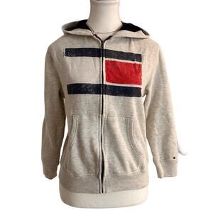 Tommy Hilfiger 2000s  Vintage Cotton Zip Up Jacket Double Lined Hoodie Size XXS